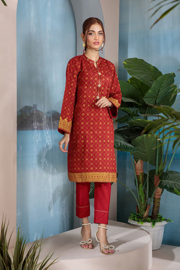 Bonanza Satrangi Red Lawn Suit Aso222p01 Summer Collection 2022 Online Shopping